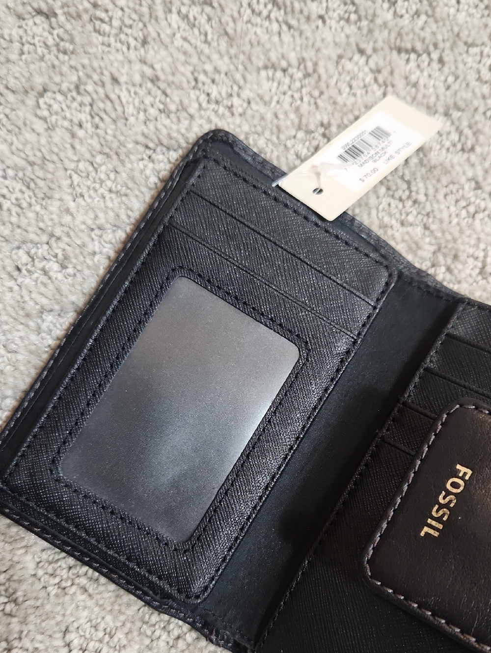Fossil Madison Multi Black Cowhide Leather Fold Wallet New With Tag - Picture 6 of 16